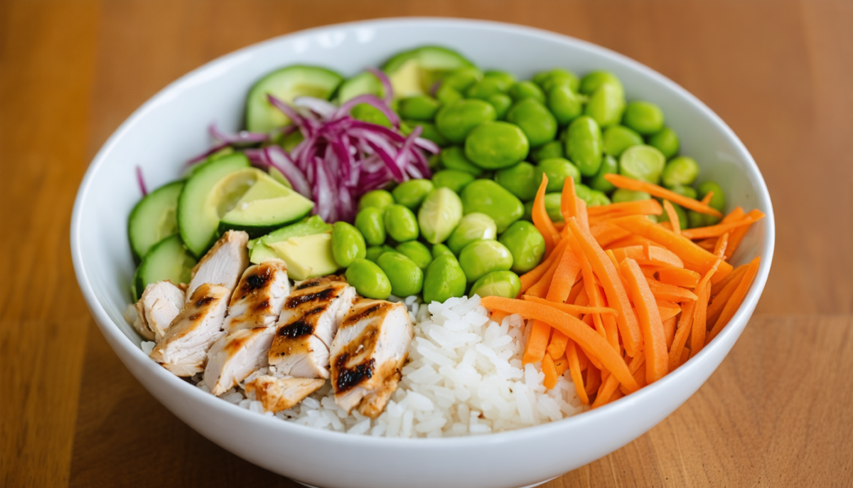 découvrez notre recette simple et rapide de poke bowl au poulet, savoureuse et parfaite pour un repas équilibré et gourmand à déguster en toute simplicité.