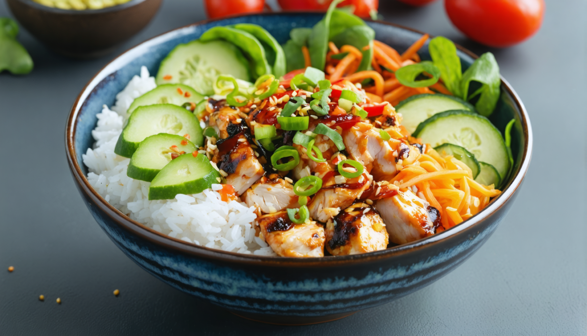découvrez notre recette simple et rapide de poke bowl au poulet, savoureuse et parfaite pour un repas frais et équilibré à déguster à tout moment.