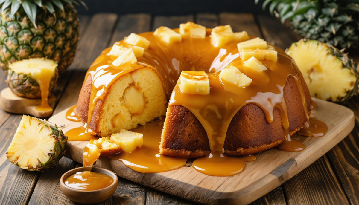 découvrez une recette rapide et facile pour un gâteau moelleux au caramel et à l'ananas, idéal pour régaler toute la famille en un rien de temps.