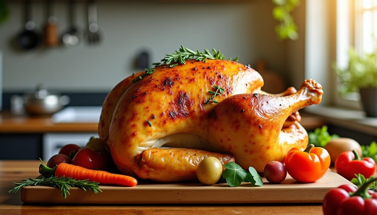 Cuisson parfaite d’un poulet de 2 kg au four : durée idéale et conseils pratiques