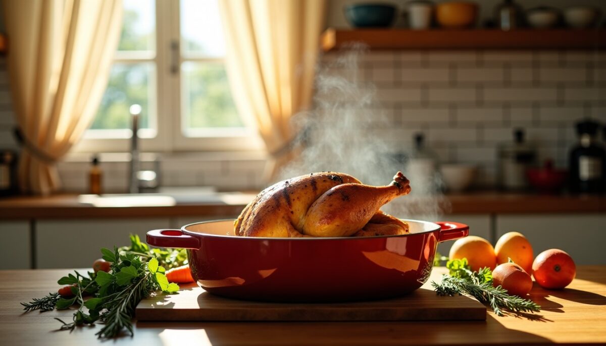 Chapon en cocotte : recette savoureuse et cuisson parfaite sans four